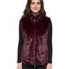 Van Der Rich ® - Gilet Corto in Ecopelliccia senza Maniche con Collo Alto e Due Tasche Laterali - Donna (Bordeaux)