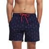 EDOTON Costume da Bagno Uomo con Tasca con Cerniera Pantaloncini da Bagno Impermeabili ad Asciugatura Rapida Pantaloncini da Bagno Regolabili con Coulisse (EU L/Tag XL, Ossa di Pesce)