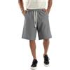 Giosal Bermuda Uomo Viscosa Pantalaccio Corto Jogger con Laccio Wide Leg Oversize Comodo Basic Tinta Unita Vari Colori (IT, Testo, M, Regular, Regular, Grigio)