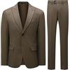 YFFUSHI Abito da Uomo 2 Pezzi Completo Uomo Risvolto a Punta Taglio Regular Elegante 2 Bottoni Ufficio Cerimonia, Cachi, XL