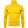 Fulidngzg Maglione Uomo Invernale Collo Alto in Cotone Pullover in Maglia Manica Lunga Maglioncino Casual Elegante Maglioni Primaverile Leggero Sottogiacca Slim Fit Taglie Forti per Case Lavoro,Giallo,XL