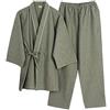 thefancypumpkin Fancy Pumpkin Camicia da Uomo Marrone Chiaro Giapponese Vestaglia Camicia da Notte Kimono Pigiama [Taglia L]