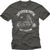 MAKAYA Maglietta Moto - T-Shirt Biker Uomo - Regali per Lui Anarchy Grigio XL