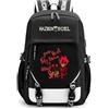 LKY STAR Anime Hazbin Hotel Sacchetto di Scuola Daypack Zaino Viaggio Backpack da Scuola Zainetti per Ragazze Donna