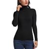 CARCOS Donna Camicia Dolcevita, Maglietta Slim Fit a Manica Lunga con Collo Alto Polo Autunno Inverno