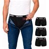 GEARZ - Pack 3 Boxer Uomo Anti Pickpocket Nero Taglia XL - Lotto 3 Boxer da Viaggio con Tasche Antifurto - Intimo Uomo Cotone Nero