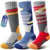 ANTSANG 3 Paia Calzini Sci Lana Merino Bambini Ragazzi Ragazze Termici Caldi Spessi Inverno Imbottiti per Snowboard Sci(Rosso/Blu/Grigio,26-29)