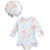 Generico Costume da Bagno Intero a Maniche Lunghe per Bambine, con Protezione UV50+, Tessuto Morbido e Asciugatura Rapida, Ideale per Estate e Piscina, Taglie da 9 a 24 Mesi (White, 9-12 Months)