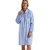 Marlon Candace - Camicia da Notte da Donna in Cotone Spazzolato con Colletto alla Peter Pan, Pretty Blue, 20-22