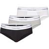 Calvin Klein Hip Brief 3Pk 000NB3962A, Uomo, Multicolore (Grey Heather, White, Black), L