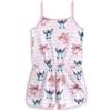 Disney Tutina senza maniche a righe rosa per bambine di Lilo & Stitch | Grazioso completo estivo con i cartoni animati Stitch & Angel | Elastico in vita, tasche