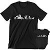 Incidiamo Coppia t-Shirt Magliette Body Neonato Padre Figlio Regalo Festa del papà Divertenti Moto Motociclista Evoluzione Bodino Divertente per Uso diurno