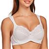 MELENECA Donna Reggiseno Pizzo Minimizer Taglie Forti Cinghie Imbottite Coppa Piena con Ferretto Bianco 9C