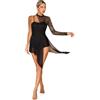 Freebily Donna Vestito da Danza Classica Lirica Monospalla in Pizzo Balletto Leotard Body da Ginnastica Abito da Ballo Contemporaneo Latino Costume da Danza Moderna Tango