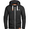 Grin&Bear Felpa con Cappuccio e Zip da Uomo GB022-JetBlack-M