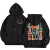 Generic Felpe con cappuccio casual da donna Workou Girocollo Western Felpa con cappuccio autunno alla moda a maniche lunghe con cappuccio Top Carino Cartoon College Y2K con disegni Comfort estetico 2025, Nero