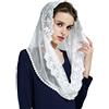 BEAUTELICATE Velo di Pizzo Velo da Sposa Chiesa Cattolica Infinito Mantilla Sciarpa Copricapo per Matrimonio Messa in Latino Nero Avorio (Avorio,Taglia Unica)