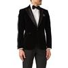 Xposed Gary - Blazer in Velluto da Uomo Giacca da Abito da Sposa Classica Elegante Casual su Misura