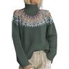 HOOUDO Maglione Cotone Donna,Lunga Maglione Norvegese Casual Maglia Dolcevita Elegante Maglia Collo Alto Manica Lunga Pullover Abbigliamento Invernale 2025 Natalizio