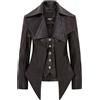 Infinity Leather Donna Giacca da motociclista in pelle nera edoardiana gotica vittoriana