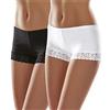 Merry Style Culotte coprenti Hipster Mutande Donna Cotone morbide Slip Donna Cotone Boxer comode Traspiranti Elasticizzate in Pizzo Intimo Femminile MSGAB55 (Nero/Bianco (2Pack), L)