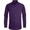 HISDERN Camicia Uomo Manica Lunga Elegante Camicia Collo Coreana Uomo Slim Fit Casual Cotone Camicie Elasticizzata No Stiro Uomo con Tasca S-4XL
