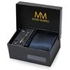 Massi Morino Cravatta con Fazzoletto da Taschino Set Uomo incl. Gemelli, Fermacravatta e Confezione Regalo - Set Cravatta Uomo per Matrimonio