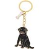 BT Bear Portachiavi BT Bear a forma di cane, portachiavi in metallo carino con targhetta ID per cane, portachiavi per chiave, pendente borsa, Labrador nero., 10 cm