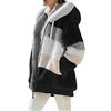 Onsoyours Cappotto Donna Invernale Lana Elegantes Classico Parka Giacca Felpa Jacket Coat Outwear Ragazza Soffice Felpe Caldo Felpe Giubbotto con Tasche Giacca Maglie con Bottone A Nero S