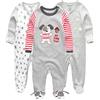Kiddiezoom - Tutine per bambini e bambine, confezione da 3, Bear / Star / Cloud., 3-6 mesi