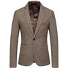 HUIANGLIYG Giacca Blazer in Tweed da Uomo con 1 Bottone, Leggera, Pied De Poule, Casual, Sportiva, Slim Fit, Giacca da Abito Business con Tasche, Cappotto Vintage A Quadri per Autunno Inverno