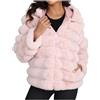 KHIRVWL Donna Cappotto di Peluche Taglie Forti Giacca Corta da Donna Invernale Elegante Giacca Calda e Morbida Corta in Pelliccia Sintetica Giacca da Donna Giacca corta in peluche con cappuccio