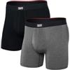 Saxx Underwear Boxer da Uomo Vibe Xtra Super Morbidi, Confezione da 2, Nero/Grigio Scuro Erica, Medium
