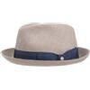 LIERYS Cappello in Lino Pearson Player Uomo - Made Italy Fedora Estivo Pork Pie con Nastro Grosgrain Primavera/Estate - S (54-55 cm) Grigio