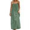 Generico Vestito Estivo Donna Lungo Lino Abito - Casual Sleevele Open Back Maxi Dre Loose Fit Robe Housewear Dre Casual Tinta Unita Senza Maniche Loose Maxi Abiti Senza Schienale con Cordino