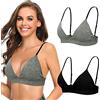 SHEKINI Reggiseno Donna Senza Ferretto Bralette Scollatura Profonda Reggiseno Imbottito Rimovibile Triangolo Reggiseni Sportivo Brassiere Top Senza Cuciture Intimo 2 Pezzi