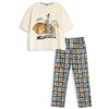 Disney Pigiama da Donna Madagascar Beige a Maniche Corte e Gambe Lunghe | Pigiama e Abbigliamento da casa con Stampa Animalier | Pigiama da Film retrò per Rilassarsi | Merchandising