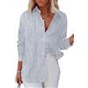 Homlan Camicetta da Donna a Maniche Lunghe, Casual, con Scollo a V, con Bottoni, Grigio, M
