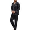 Heersan Pigiami Due Pezzi da Uomo Pigiama Raso con Bottoni Set Pigiama Top a Maniche Lunghe con Tasche, Pantaloni Pigiama Uomo Classic Loungewear