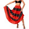 Freebily Gonna Lunga Donna Rossa Flamenco Gonna da Ballo da Sala Tango Latino Maxi Gonne Grande Swing Pratica Altalena Gonne Danza del Ventre Costume Festival