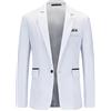 Generisch Giacca da uomo grigia, per uomo, elegante, da lavoro, slim fit, per il tempo libero, in tinta unita, per il tempo libero, traspirante, con scollo a V, per le mezze stagioni