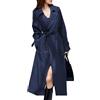 Generic Trench lungo impermeabile da donna, doppiopetto, lunghezza spolverino, maxi, lungo, classico, con revers, cintura e tasche