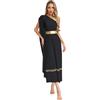 TiaoBug Costume Dea Greca Romana Donna Vestito divinità Atena Olimpia Abito Toga Dio Greco Romano Vestito da Regina Egiziana Costume Carnevale Halloween Natale Nero XXL