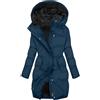 KHIRVWL Giubbotto Donna Invernale Lungo Piumino Cappotto Trapuntato Imbottita in Caldo Giacca Parka Casual Outdoor Cappotti con Cappuccio Cappotto Moda Cerniera Unico Giacche Classico Piumini