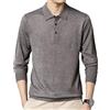 Dndrdhfb Polo da Uomo in Maglia di Lana A Maniche Lunghe con Bottoni Bavero Slim Business Casual Pullover Polo Top 2 Asian Size 4XL(190)