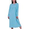Generic Camicia da notte da donna, a maniche lunghe, con bottoni, taglie dalla M alla 3XL, tinta unita e motivo floreale, in cotone, ideale per anziani e nonne in cura