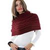 Toocool Coprispalle Donna Cappa Collo Sciarpa Bolero Tricot Dolcevita Poncho AS-0430[Bordeaux]