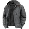 Valtorixia Felpa invernale termica da uomo con zip e fodera in pile spesso, pesante, antivento, Gary, 5XL