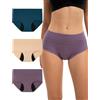 INNERSY Slip Ciclo Mestruale Donna Flusso Abbondante Mutande Post Parto Incontinenza Pacco da 3 (M, Blu, Beige, Viola)