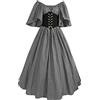 Generico Abito Halloween Rinascimentali Donna Cerimonia Cotone Elegante Abiti Medievali Curvy Costumi di Halloween da Sera Principessa Vestito Gotici Popolana Horror Costume Celtici Palazzo da Donna Vintage